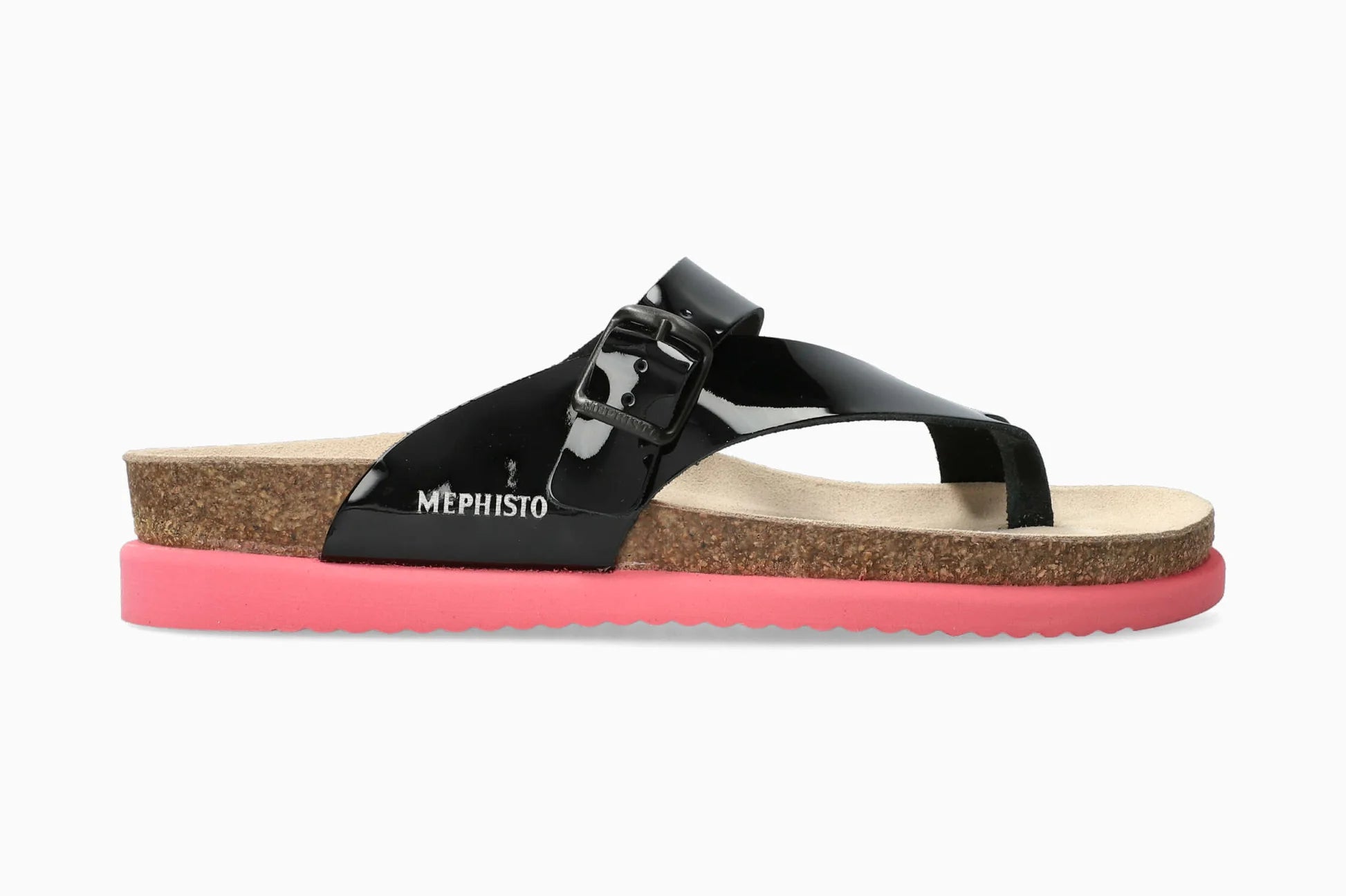 MEPHISTO HELEN, BLACK PATENT (PINK SOLE)