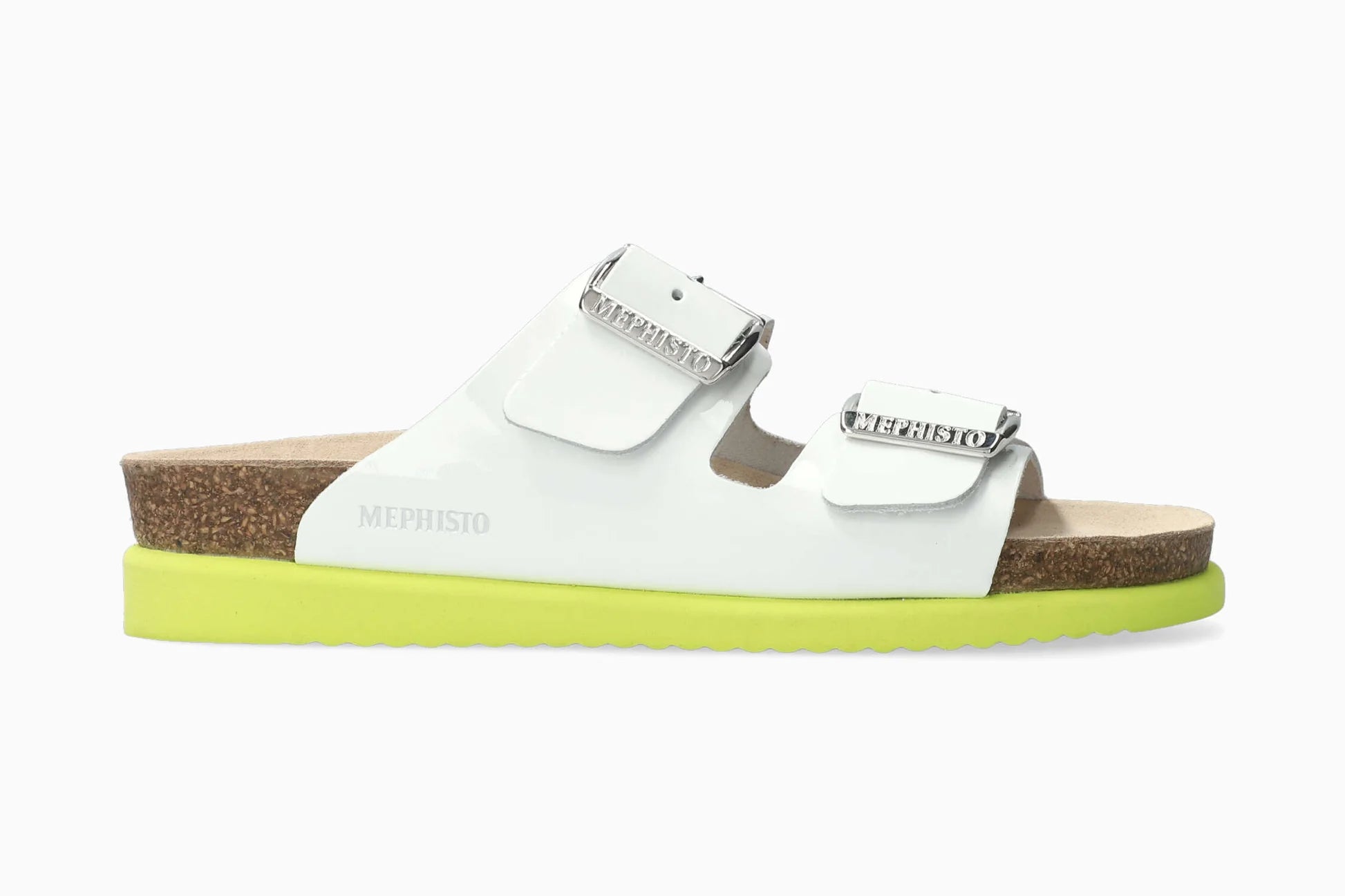 MEPHISTO HESTER, WHITE PATENT (YELLOW SOLE)