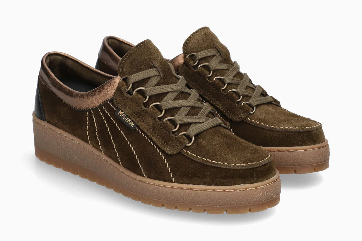 MEPHISTO LADY, MOSS / METALIC TRIM