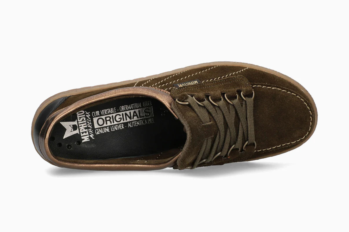 MEPHISTO LADY, MOSS / METALIC TRIM