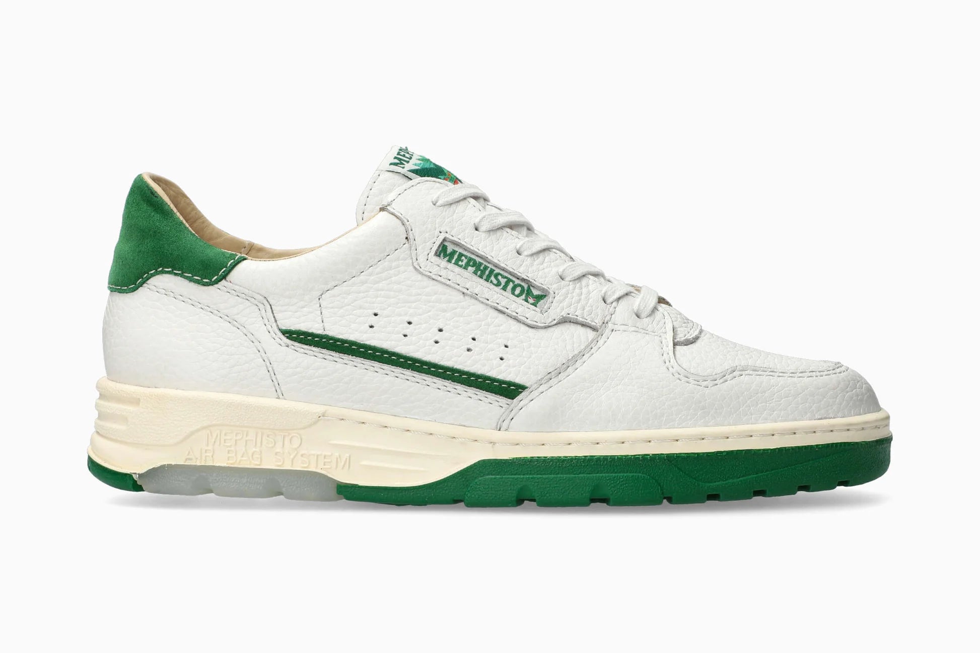 MEPHISTO MARIUS, WHITE (GREEN TRIM)