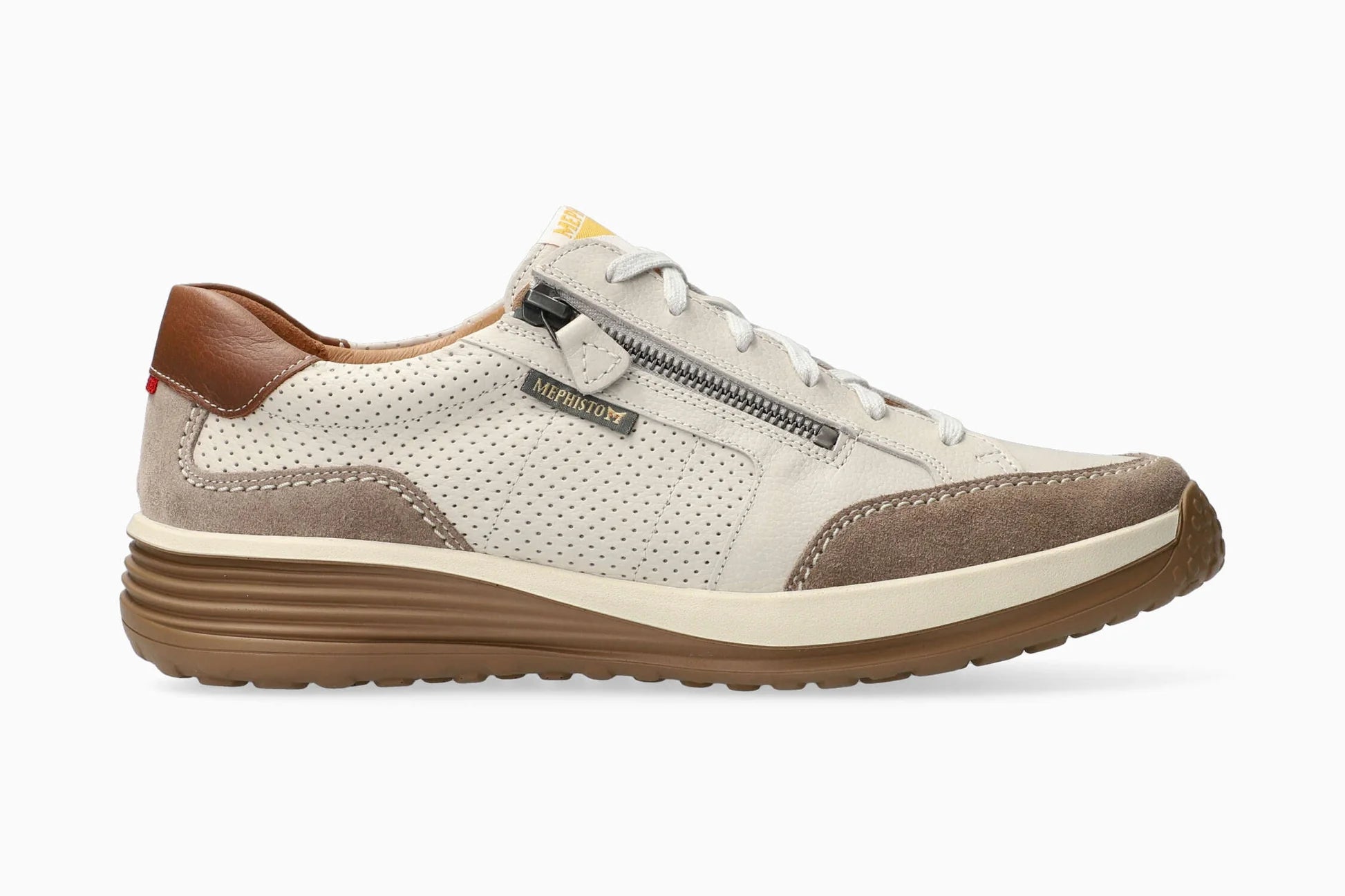 MEPHISTO SACCO, WARM GREY/OFF WHITE