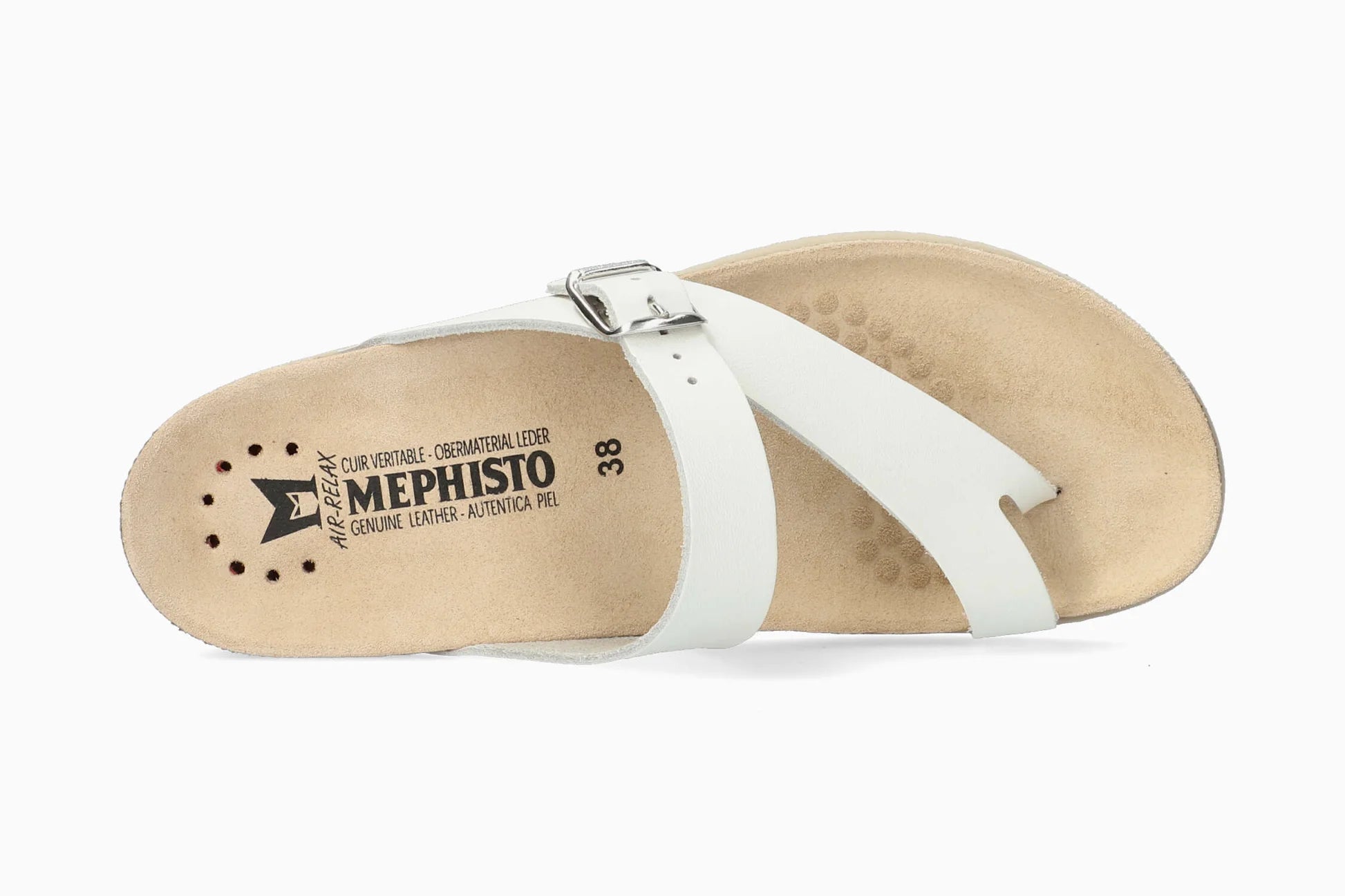 MEPHISTO HELEN, WHITE SMOOTH (TAUPE SOLE)