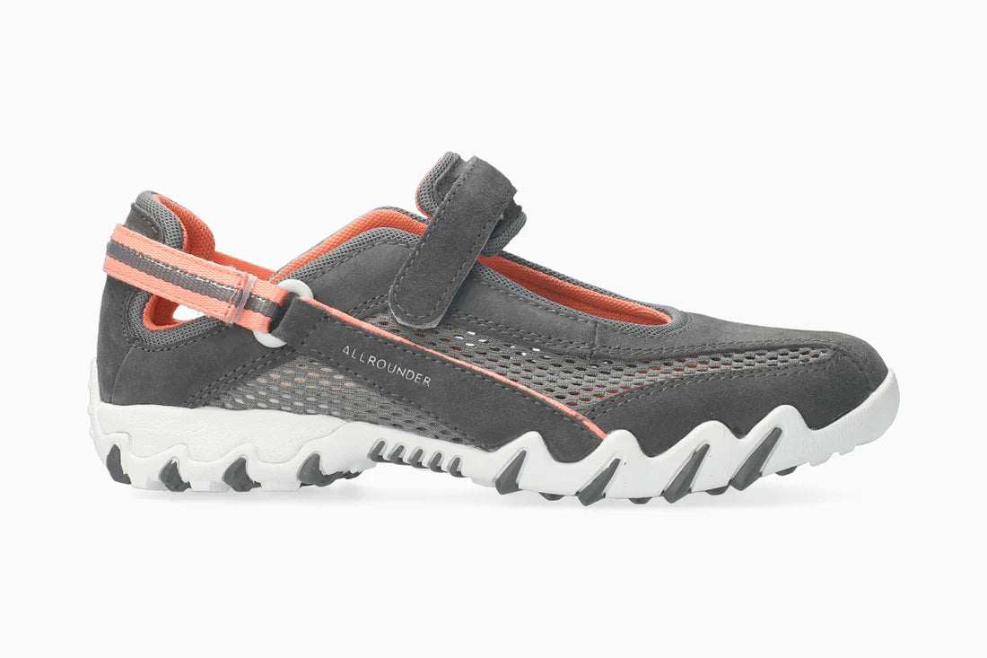 MEPHISTO NIRO (OPEN MESH), GREY / CORAL TRIM