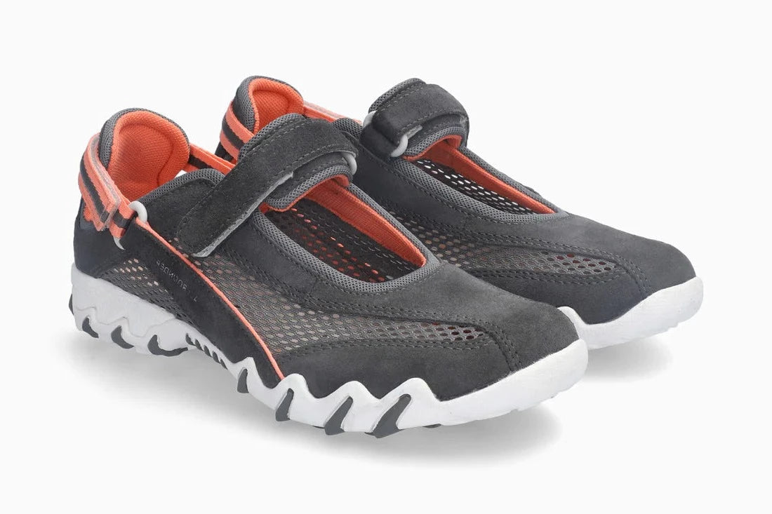 MEPHISTO NIRO (OPEN MESH), GREY / CORAL TRIM