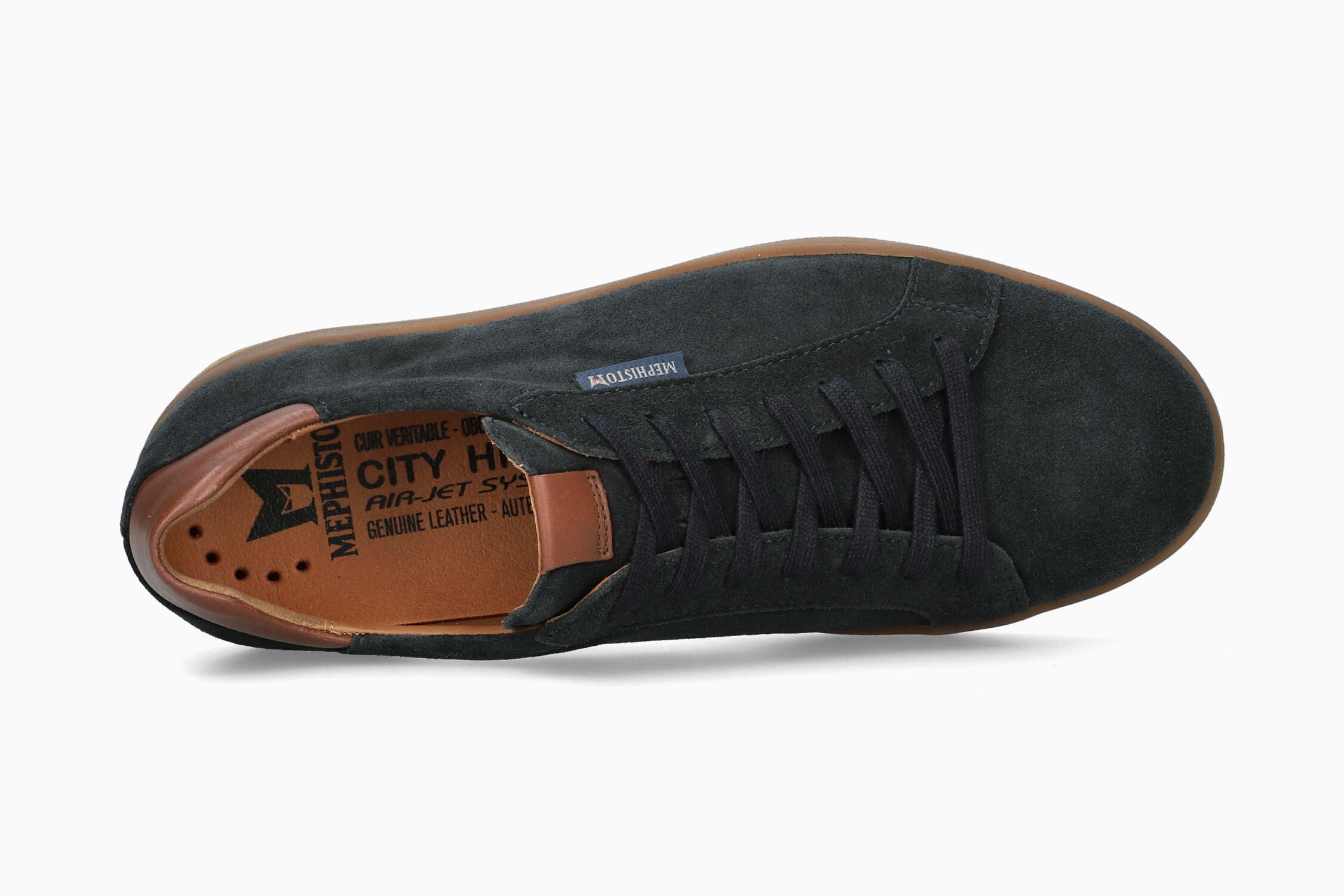 MEPHISTO HASKO, BLUE VELSPORT (TAN SOLE)