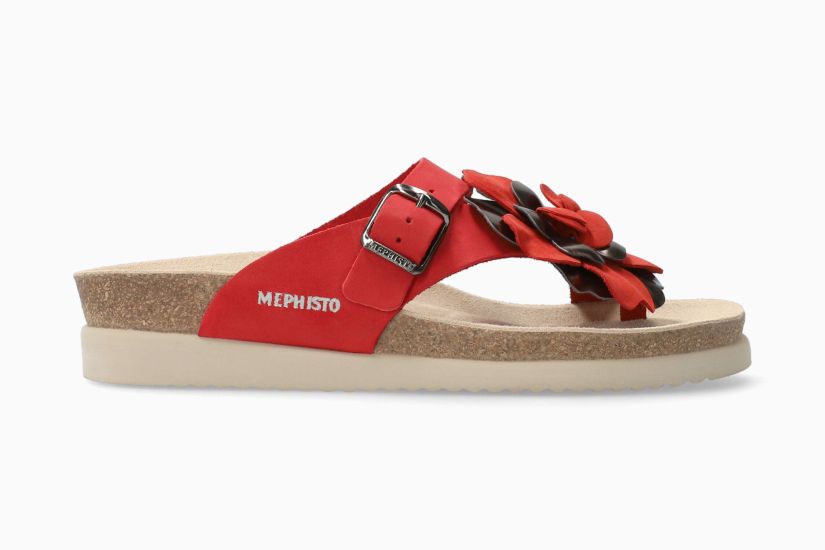 MEPHISTO HELEN FLOWER RED NUBUCK