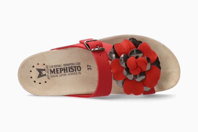 MEPHISTO HELEN FLOWER, RED NUBUCK