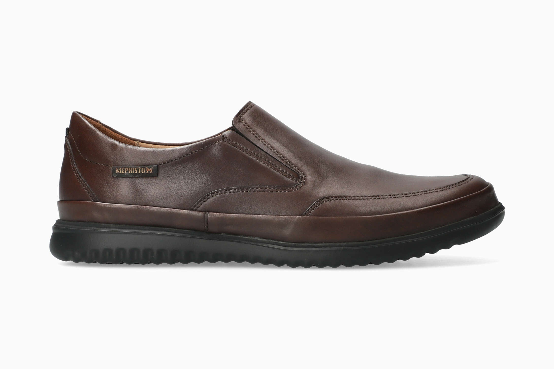 MEPHISTO TWAIN, DARK BROWN SMOOTH (BLACK SOLE)
