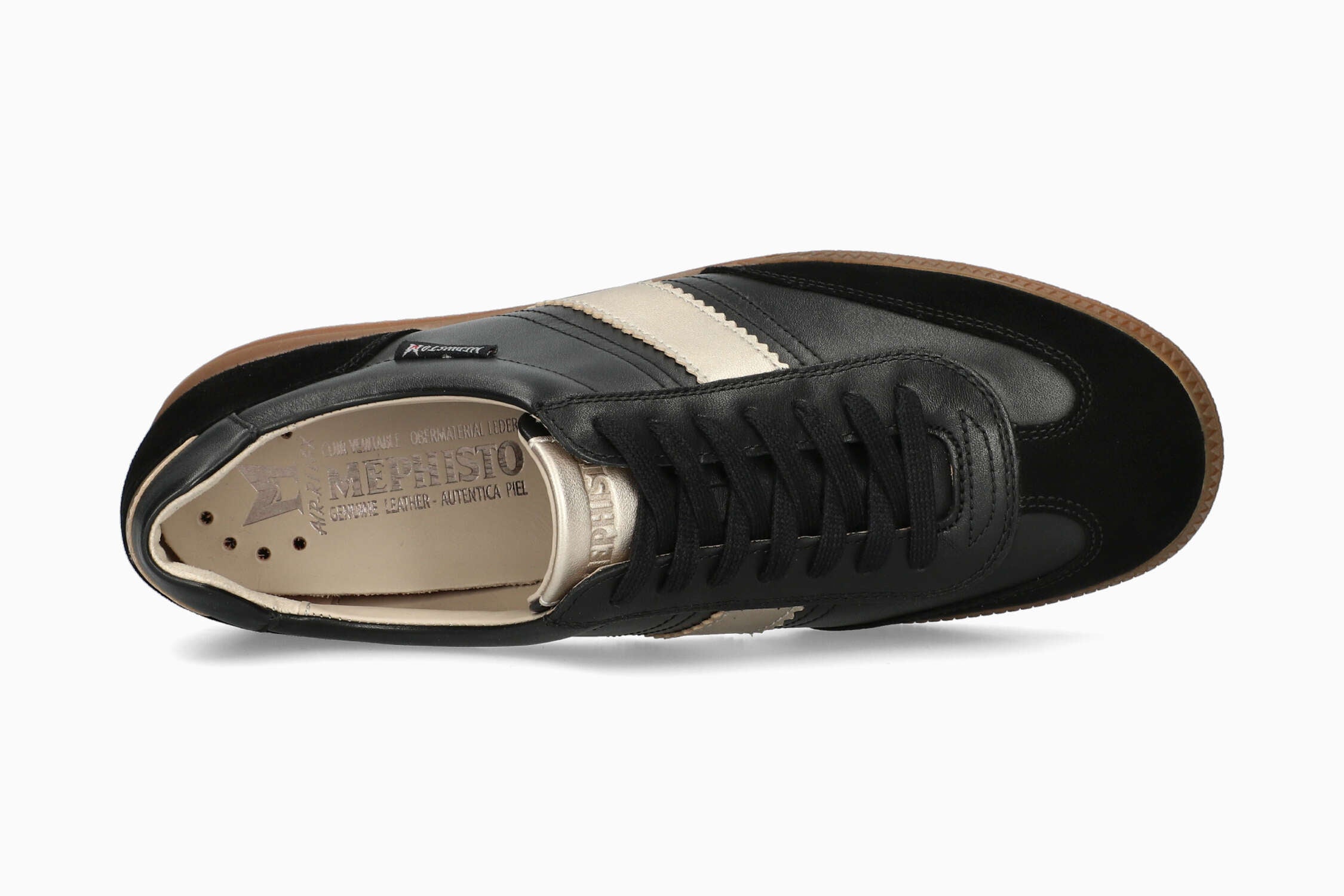 MEPHISTO WITNEY,  BLACK COMBO (TAN SOLE)