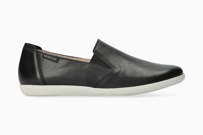 MEPHISTO KORIE, BLACK SILK/ WHITE SOLE